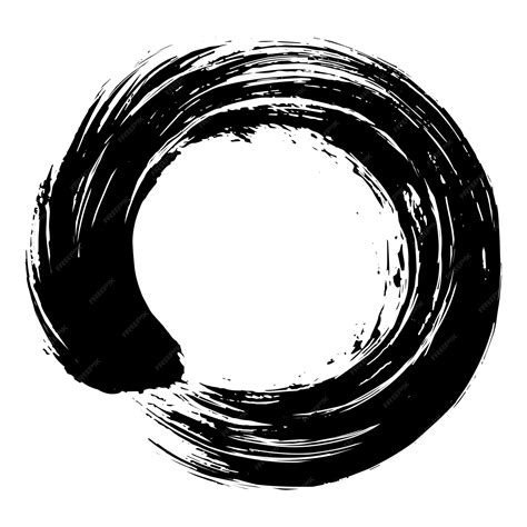 Premium Vector | Enso zen japanese circle brush stroke shodo sumi-e illustration ink logo vector ...