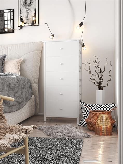 Snapklik.com : BOLUO Tall White Dresser Narrow Dresser Chest Of Drawers ...