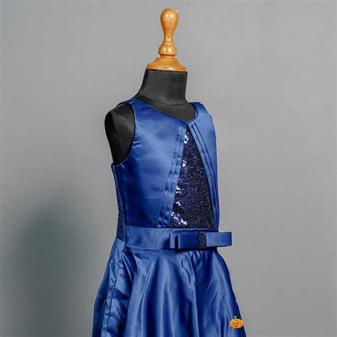 Buy Navy Blue Sequin Gown for Girls – Mumkins
