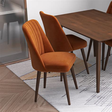 Joyce Dining Chair (Burnt Orange) | Midcentury modern dining chairs ...