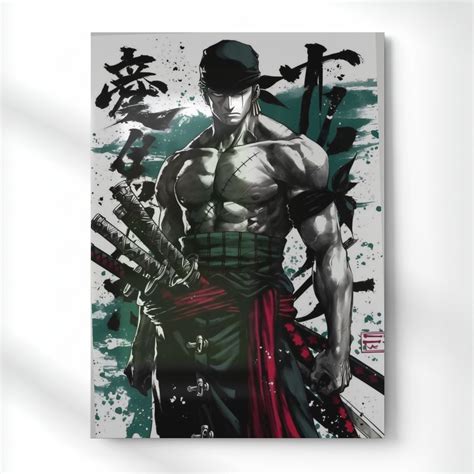 Zoro The Scarred Swordsman Metal Poster | Aesthetic Pop Art Wall Decor ...
