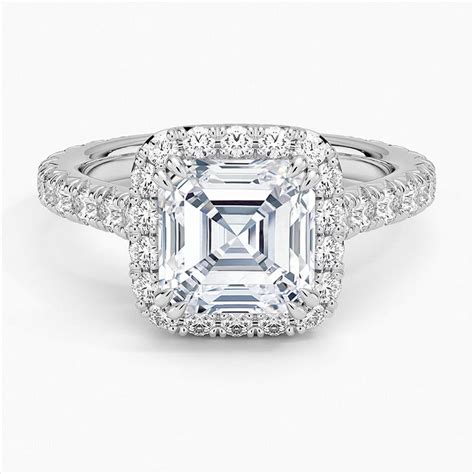 Butterfly Jewel Excellent 1.9 Ct Asscher Cut Diamond Ring - 14K White ...