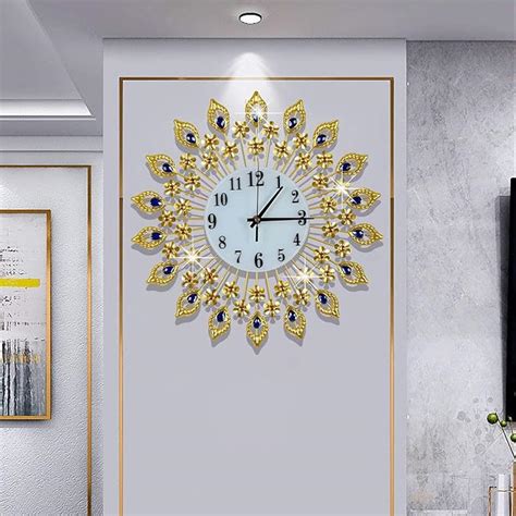 Buy JUGV Large Wall Clock Decorative Wall Clocks Metal 3D Non-Ticking ...