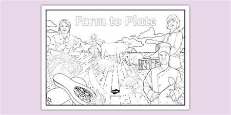 STEM IU Yr 3 Farm to Plate Title Colouring Page