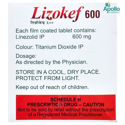 Lizokef New 600 Tablet 10's Price, Uses, Side Effects, Composition ...