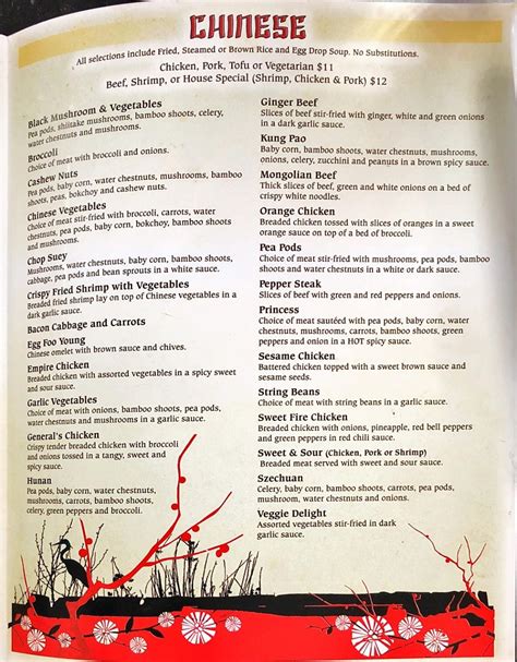 Menu at Indo-China Garden restaurant, Sault Ste. Marie