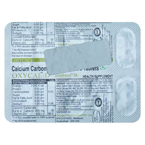 Oxycal D3 Tablet | Uses, Side Effects, Price | Apollo Pharmacy
