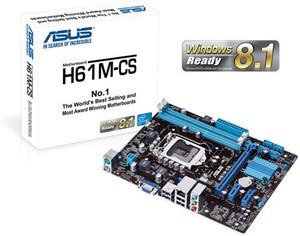 ASUS H61M-CS LGA 1155Socket ATX Intel H61 (B3) Chipset DDR3 Motherboard ...