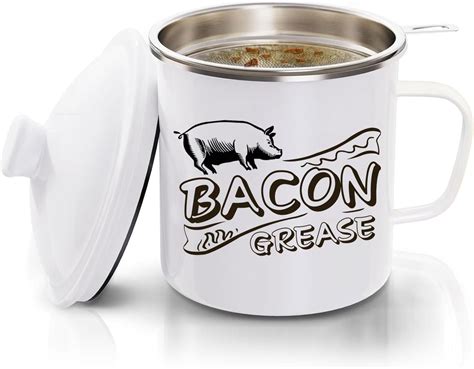 CoolKit Bacon Grease Saver with Strainer - 46OZ Large Capacity,Grease ...