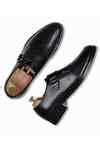 Buy Black Genuine Leather Monk Strap Shoes For Men by Wednesday ...
