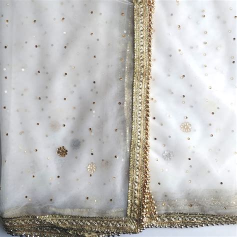 Bridal White Stone Net Dupatta – anokherang