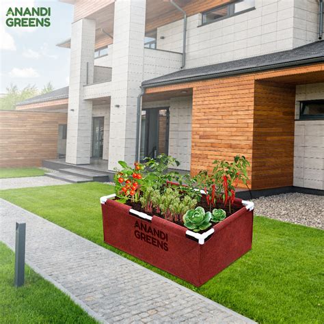 Geo Fabric Rectangular Grow Bag 3x2x1ft (400 GSM) with PVC — Anandi Green's