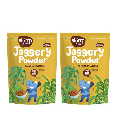 Slurrp Farm Jaggery/Gur/Gud Powder, Healthy Sugar Subsitute, Unbleached ...