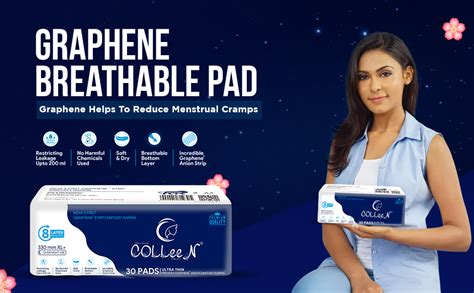 Buy COLLEEN PREMIUM GRAPHENE ANION SANITARY NAPKINS XL+ 330mm | 6 pad ...