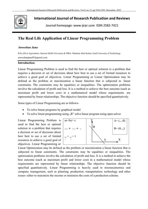 Image result for Linear Programming Real Life Examples