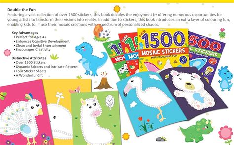 Buy 1500 Mosaic Stickers Book 3 with Colouring Fun | Creative Sticker ...