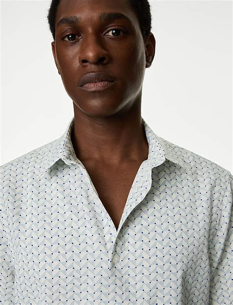 Buy Easy Iron Geometric Print Shirt at Marks & Spencer