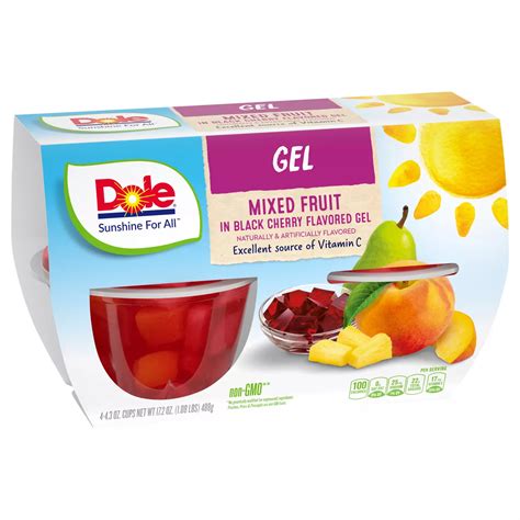 Dole Fruit Bowls - Mixed Fruit in Black Cherry Flavored Gel - Shop ...