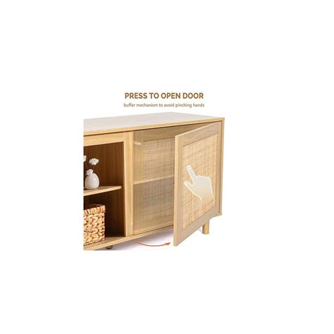 Buy VINGLI TV Stand for 75+ inch TV,Rattan TV Stand Entertainment ...