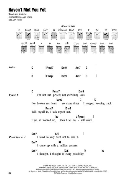 Haven't Met You Yet by Michael Buble - Guitar Chords/Lyrics - Guitar Instructor