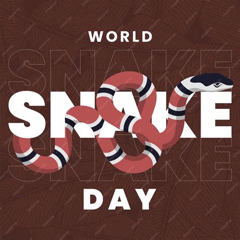 Premium Photo | World snake day banner collage design