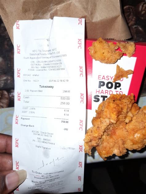 KFC India — Worst product and worst staff members