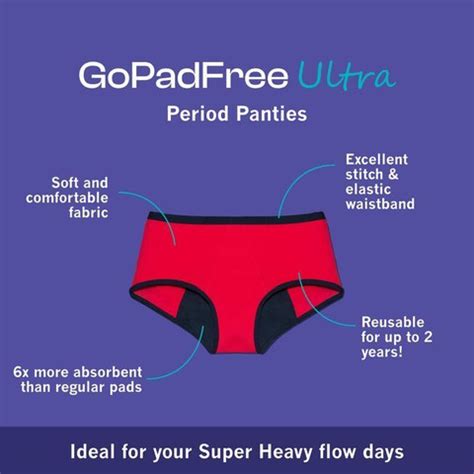 Healthfab Gopadfree Ultra Reusable Leak Proof Period Panty for Super ...
