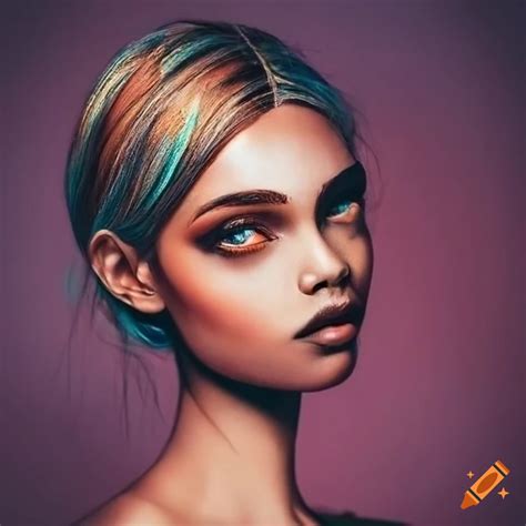 Profile portrait of model aunna harris by chiara bautista on Craiyon