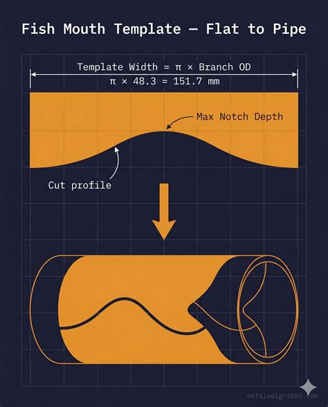 Fish Mouth Pipe Cut Template: How to Lay Out and Mark | MetalWeightPro
