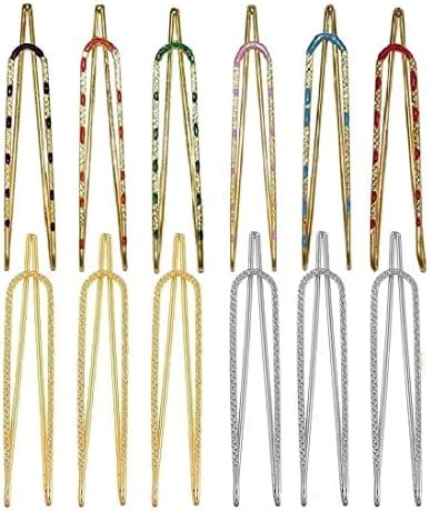 THANU'S CRAFT Multicolor U Safety Saree Pin Brooch for Dresses Kurtis ...