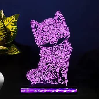 Buy StarLaser 3D Illusion Cute Cat Night Lamp | Gift for Kids | Cute ...