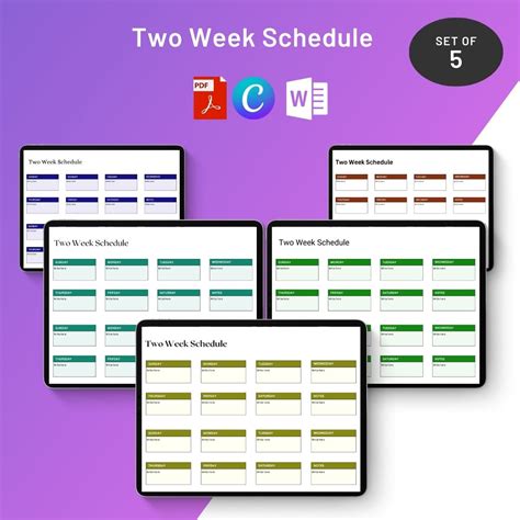 Image result for Two-Week Work Schedule Template