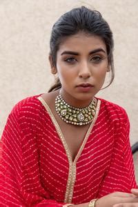 Buy Red Georgette Embroidered Leheriya Print V Neck Kaftan For Women by ...