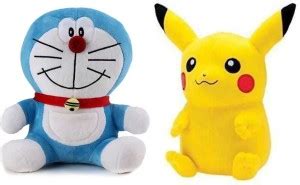 Style Mania Soft Stuffed Toys- Doraemon & Pikachu Combo - 35 cm - Soft ...