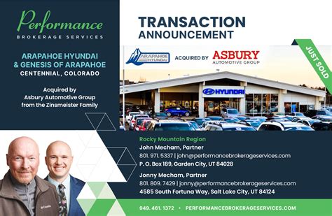 Asbury Automotive Group Acquires Arapahoe Hyundai & Genesis of Arapahoe ...