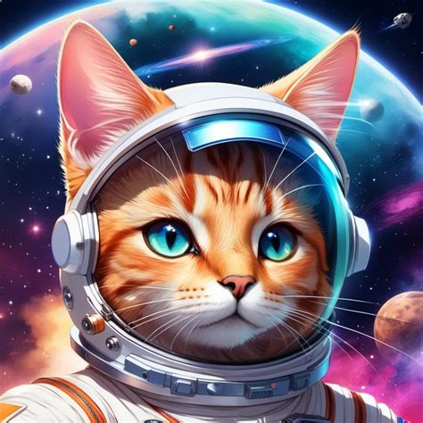 Astronaut Cat Space Helmet | Stable Diffusion Online