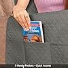 HOKIPO Polyester Quilted Recliner Sofa Mat With Side Pockets, Grey (In ...