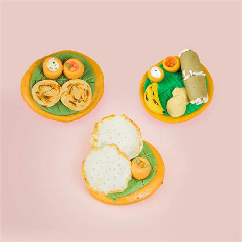 Buy Miniature Fridge Magnets - Kerala Meals - Set of 3 Online On Zwende