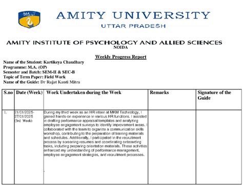 WPR 3 - Ntcc wpr daily progress report - NOIDA Weekly Progress Report ...