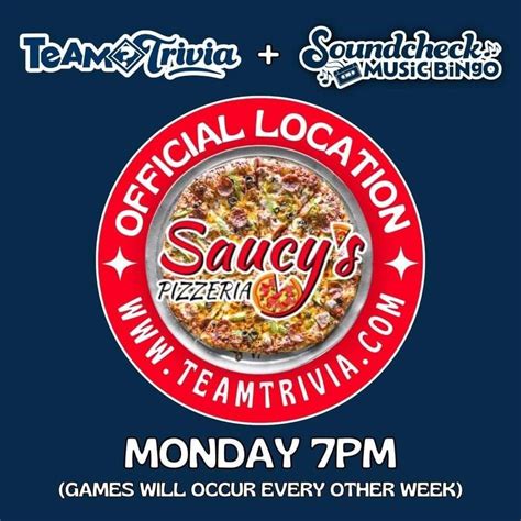 Team Trivia w/Tiffany at Saucys, Saucy's Pizzeria-High Ridge, 29 April ...