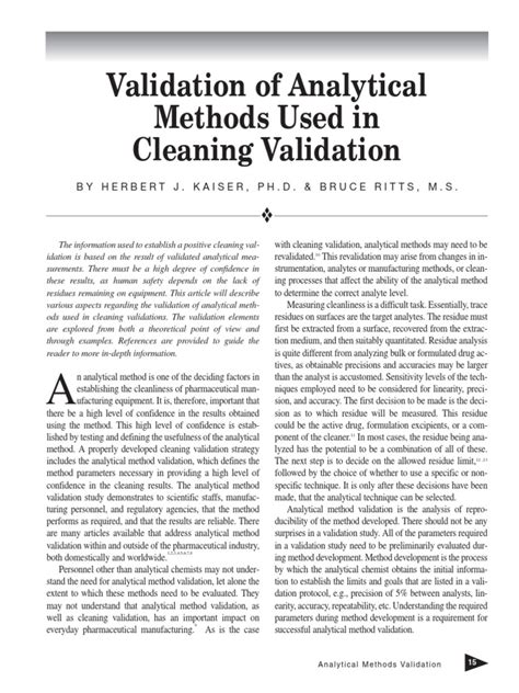 Image result for Basic Validation Method for Cleaning