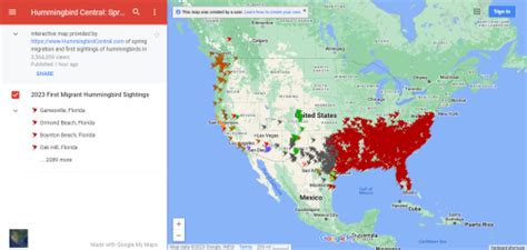 Image result for Hummingbird Tracking Map