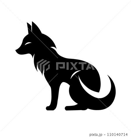 Fox black vector icon on white backgroundのイラスト素材 [110140714] - PIXTA