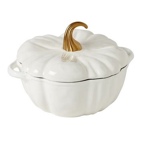 Smith and Clark Smith & Clark Glossy Ivory 4 QT Enameled Pumpkin Cast ...