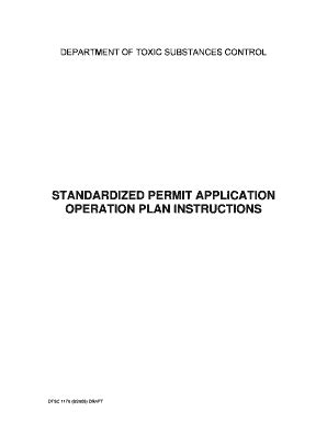 Fillable Online dtsc ca Standardized Permit - Application Operation ...