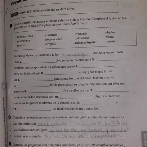 Avancemos 2 page 172 Help me - brainly.com