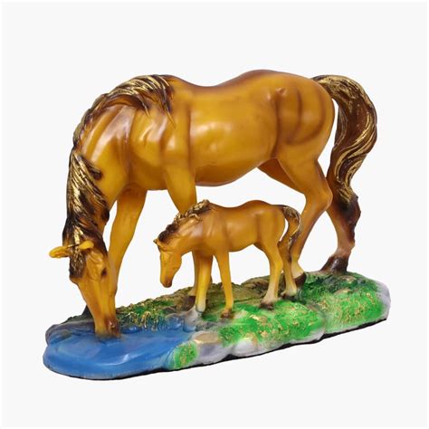 Buy VEDAS Mystical India Polyresin Horse with Foal Figurine from Vedas ...