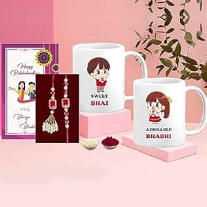 Buy GIFT JAIPUR Sweet Bhai Adorable Bhabhi White Coffee Mug with Couple ...