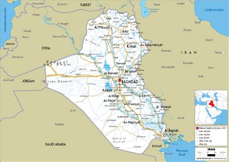 Iraq Map (Road) - Worldometer