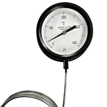 "Ji" Japsin Instrumentation Inert Gas Filled Dial Thermometer, 4" Dial ...